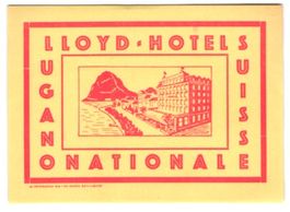 Kofferaufkleber Lugano, Das Lloyd-Hotel 