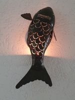 Metall-Koy Windlicht, Skulptur Koi Wandleuchte