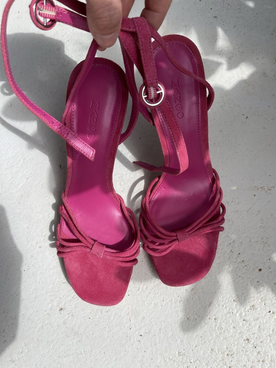 Mango Damenschuhe: Pinkfarbene Wildleder Sommersandalen Mango – Neu (gemäss Beschreibung) aus Zürich von Fashionista00 1