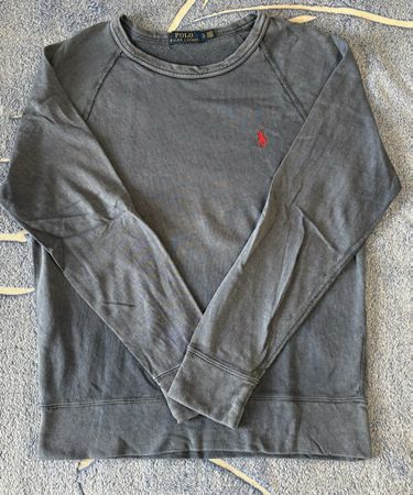 Polo Ralph Lauren Pullover Graublau mit rotem Pony Grösse S