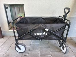Bollerwagen faltbar, mit Bremsen und gummierte Rädern
