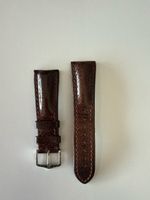 Dark Brown Alligator Leather Watch Strap - 24mm