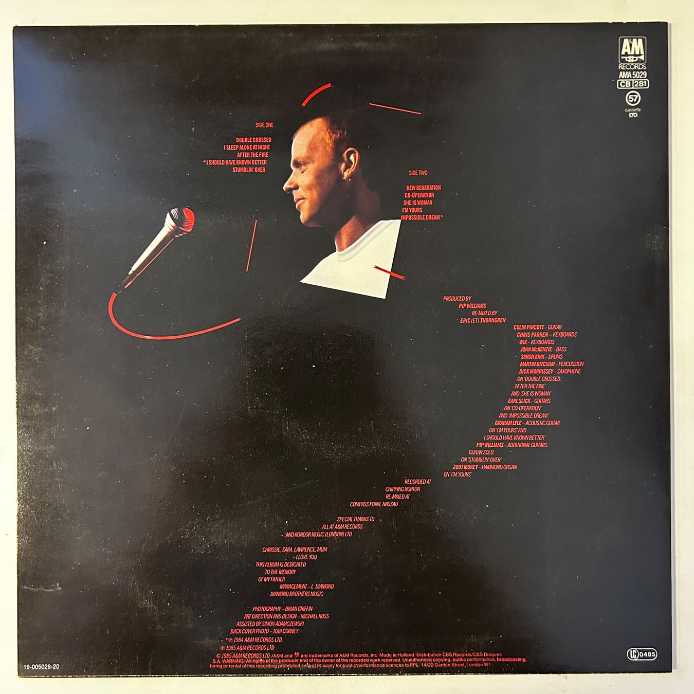 Dischi in vinile: Jim Diamond - Double Crossed, Vinyl LP 1984 – Usato da Aesch BL venduto da BernisFlomi 1
