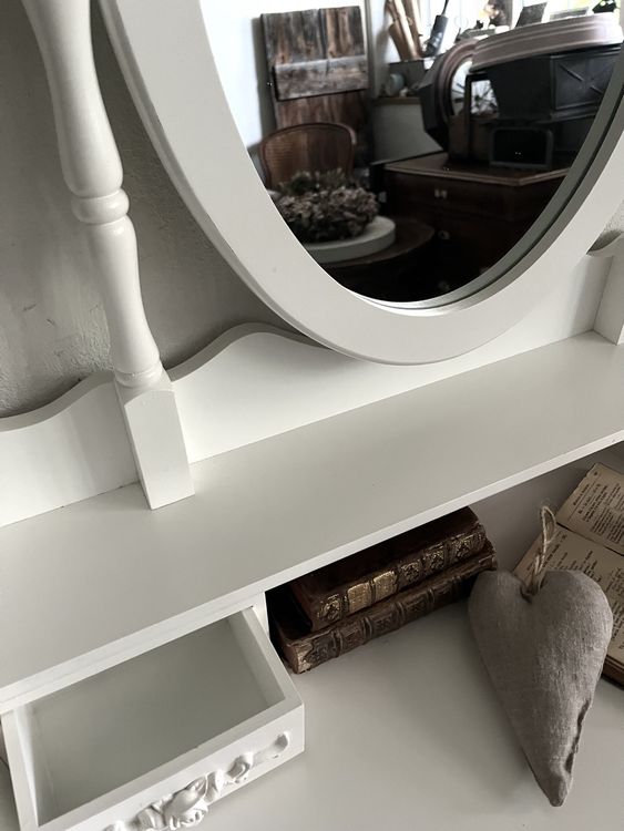 Coiffeuses: Schminktisch mit Hocker, weiss, Vintage Stil, Top! – D'occasion à Hochfelden par Michou7 5