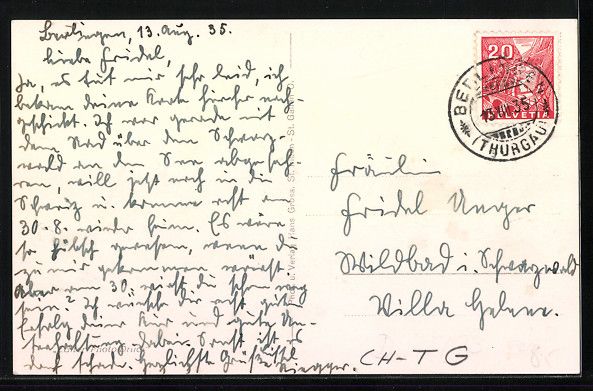 Cartoline postali: Berlingen a. Untersee, Panorama mit dem  – Usato da Berlin venduto da bartko-reher 1