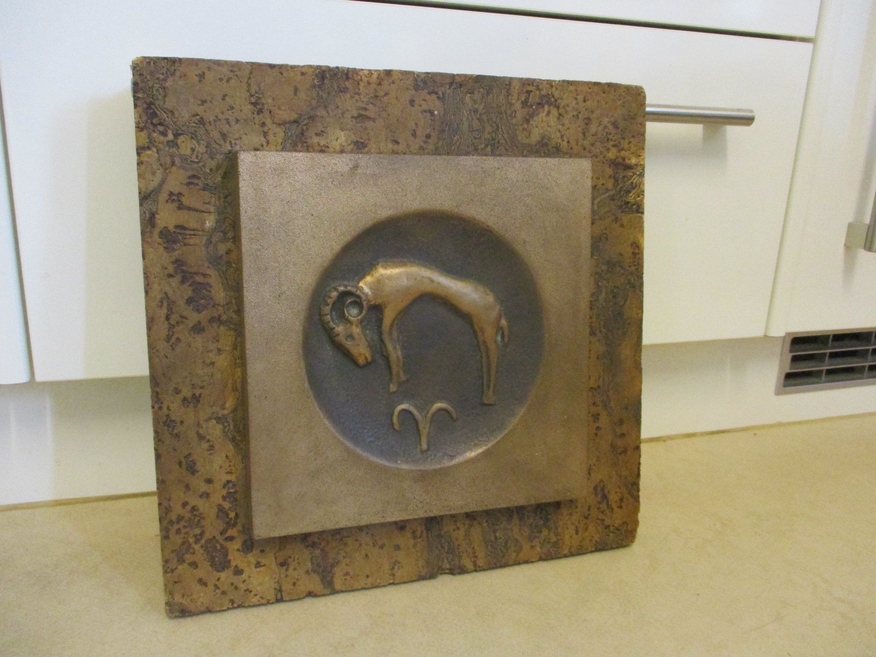 Tableaux: Kunst Bronzeguss-Platte Steinbock FRED AEBERHARD 1975 – D'occasion à Windisch par Autogrammo 1