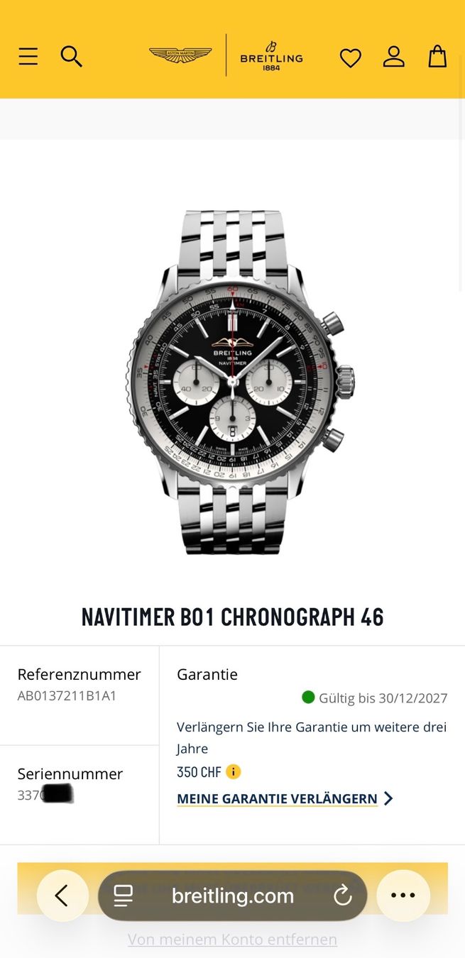 Breitling Orologi: Breitling Navitimer B01 Chronograph 46 Fullset mit Garantie – Usato da Birsfelden venduto da Mynos 2