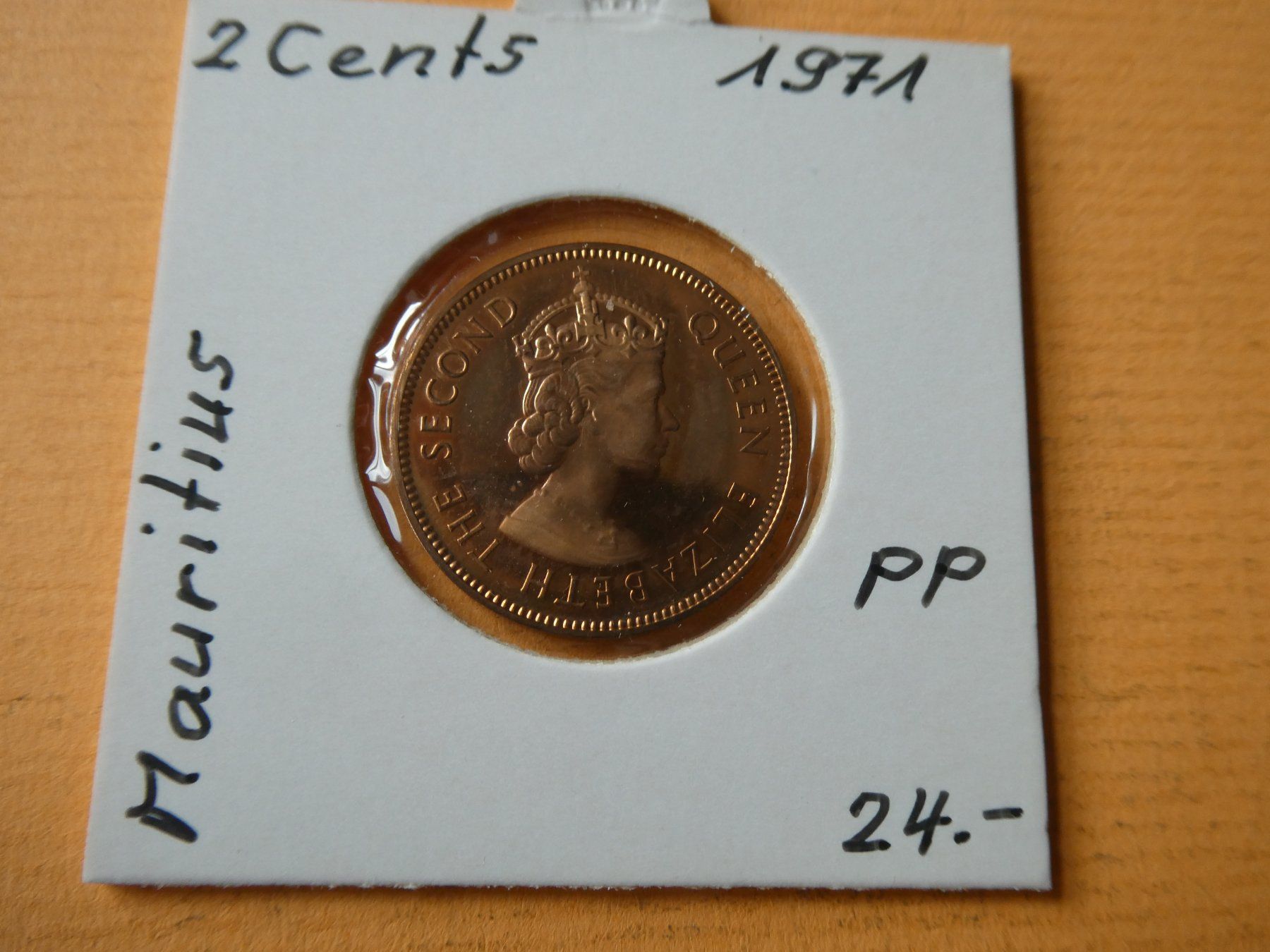 Alle Münzen: Mauritius 1971,  2 Cents   PP. – Gebraucht aus Hinterforst von Rohusri