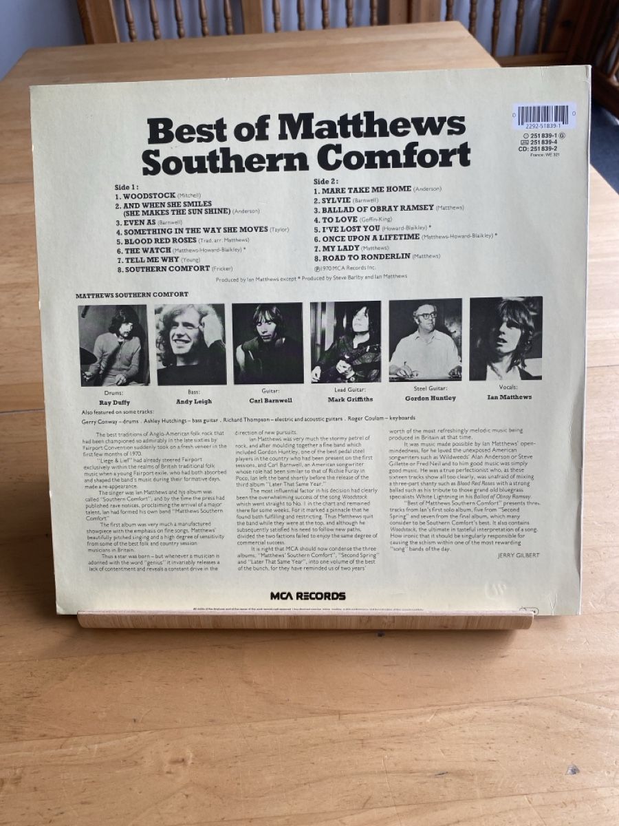 Dischi in vinile: Matthews Southern Comfort – Usato da Zürich venduto da markus234 1