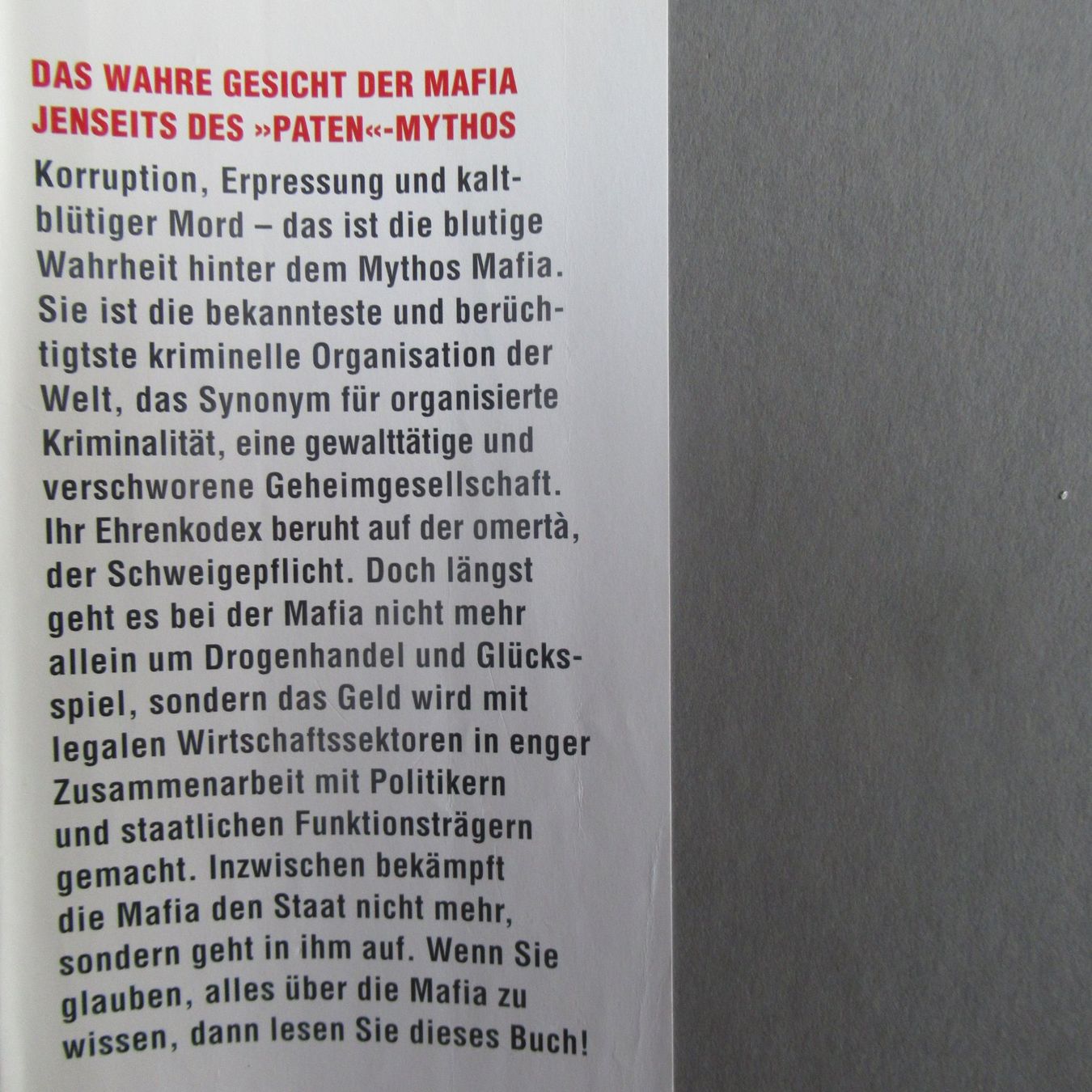 Libri: COSA NOSTRA - DIE GESCHICHTE DER MAFIA – Usato da Moosseedorf venduto da haro01 1