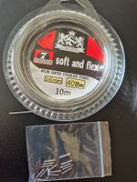 10 Meter  Stahlvorfach  0.45mm + 15x Quetschhülsen