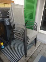 Gartenstühle Stapelstühle Metall Textil grau 4 Stück gut