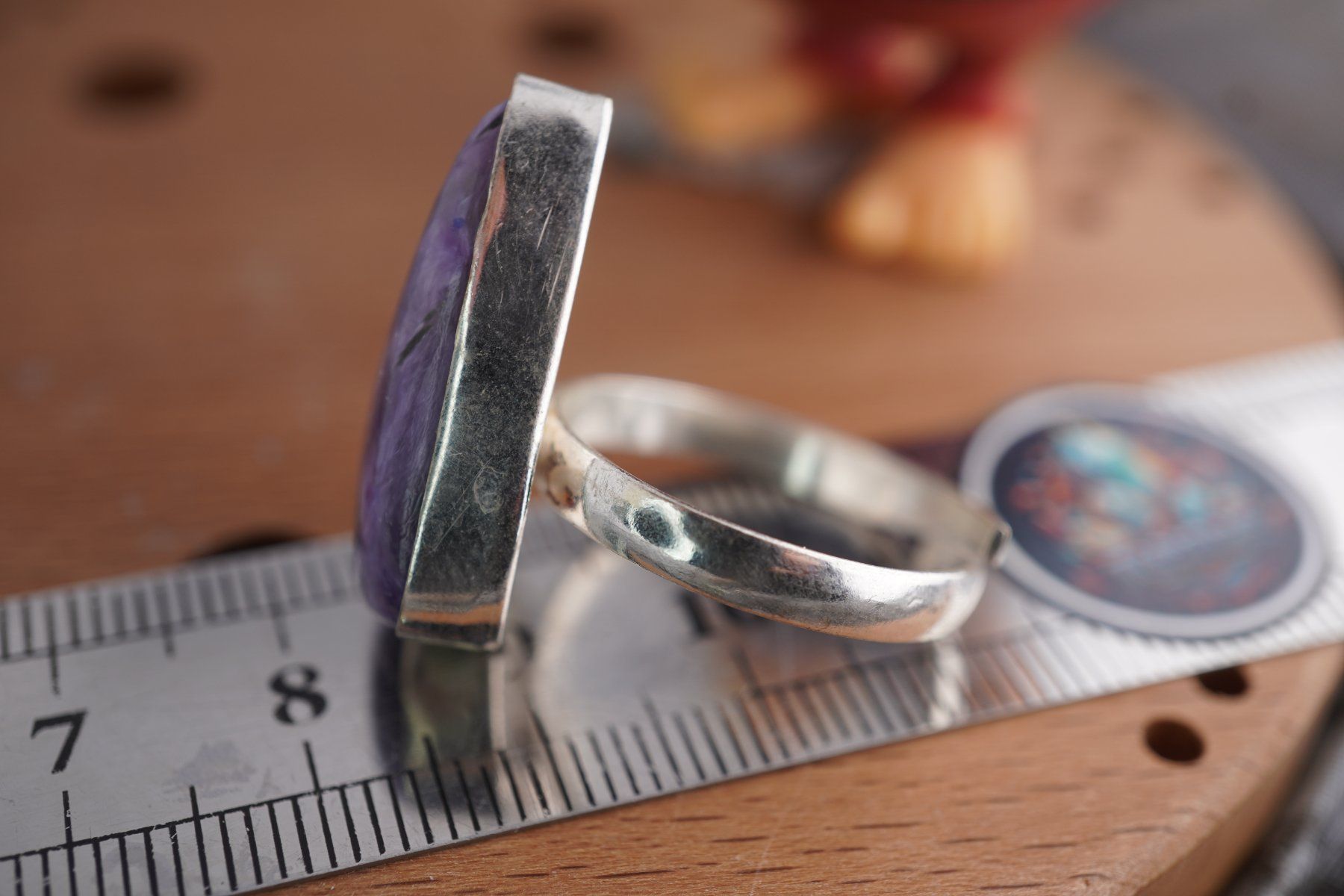 Minerali & Pietre curative: Charoit        ring Grösse  Variabel     (Räumung!) – Nuovo e nell'imballaggio originale da Eschenbach SG venduto da topstone 5