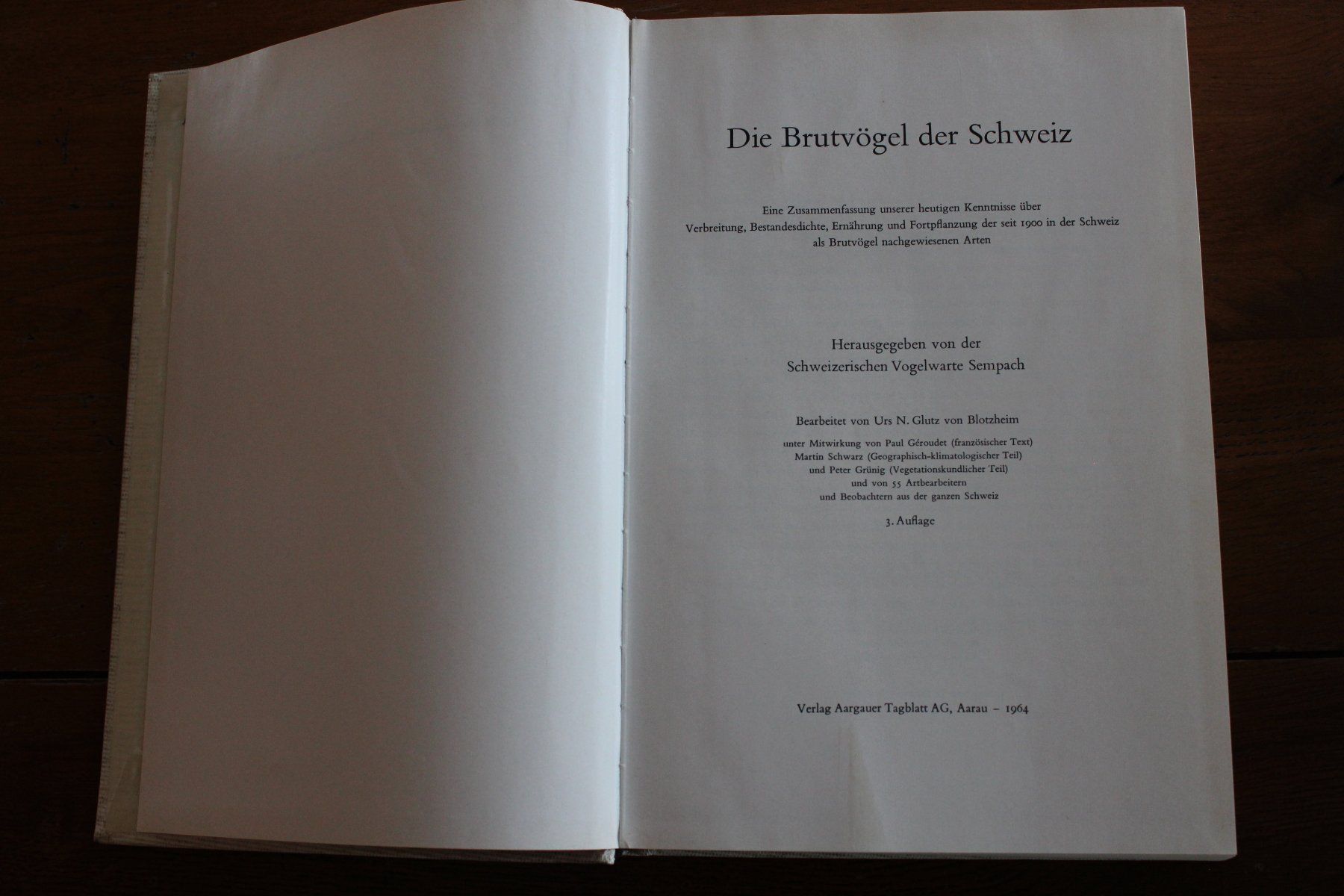 Bücher: Die Brutvögel der Schweiz 1964 – Gebraucht aus Menziken von Pfjmi 1