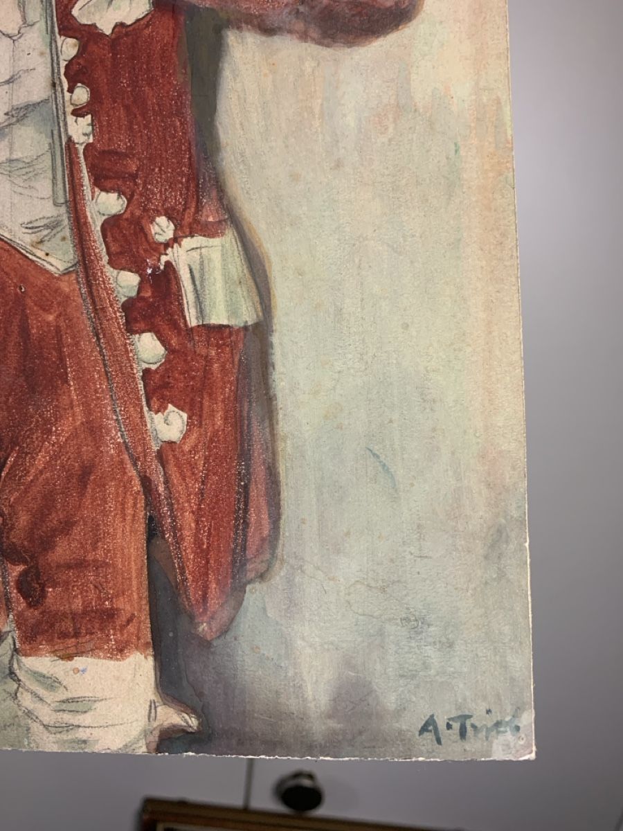 Tableaux: Gouache eines Dirigenten signiert – D'occasion à Wolfhalden par SecondAntique 5