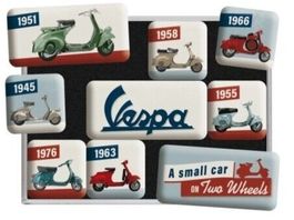 Vespa Model Chart Magnet Set 9teilig  (Art. 83110)