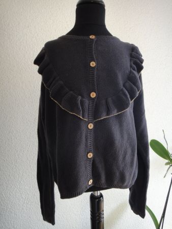 Schöner Strickjacke mit Rüschen, Grösse 12 J, Neu!