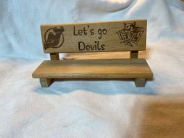 New Jersey Devils mini Deko Holzbank Tischdeko aus Holz