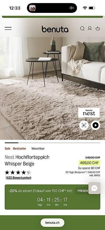 Tappeti: Hochflorteppich Whisper beige – Usato da Freidorf TG venduto da liz.123 3