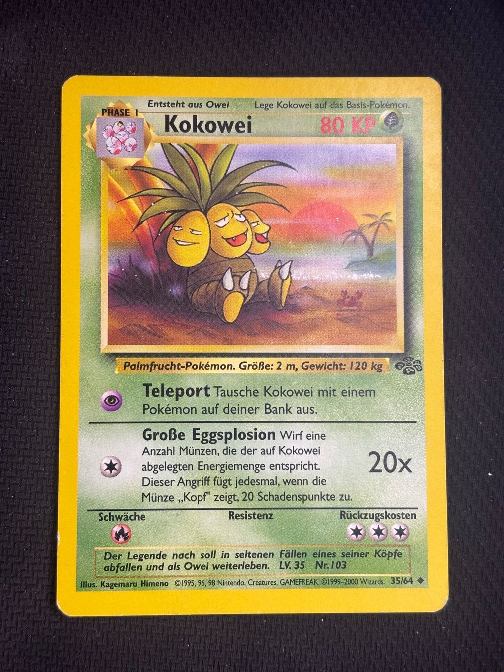 Pokémon Carte collezionabili: Pokemon Kokowei 35/64 WOTC Jungle DE – Usato da St. Gallen venduto da KantoKarten