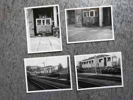 Lugano-Tesserete Triebwagen im Depot und auf Rollschemel