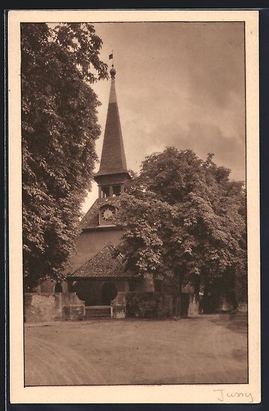 Cartoline postali: AK Jussy, Le Temple – Usato da Berlin venduto da bartko-reher