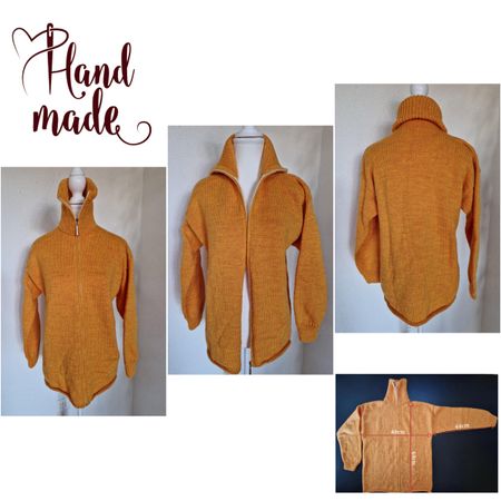 Handgestrickte Strickjacke, orange