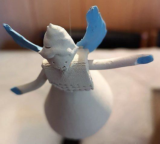 Statuette: Schutzengel aus Keramik blau – Nuovo e nell'imballaggio originale da Lutzenberg venduto da Pinschi01 3
