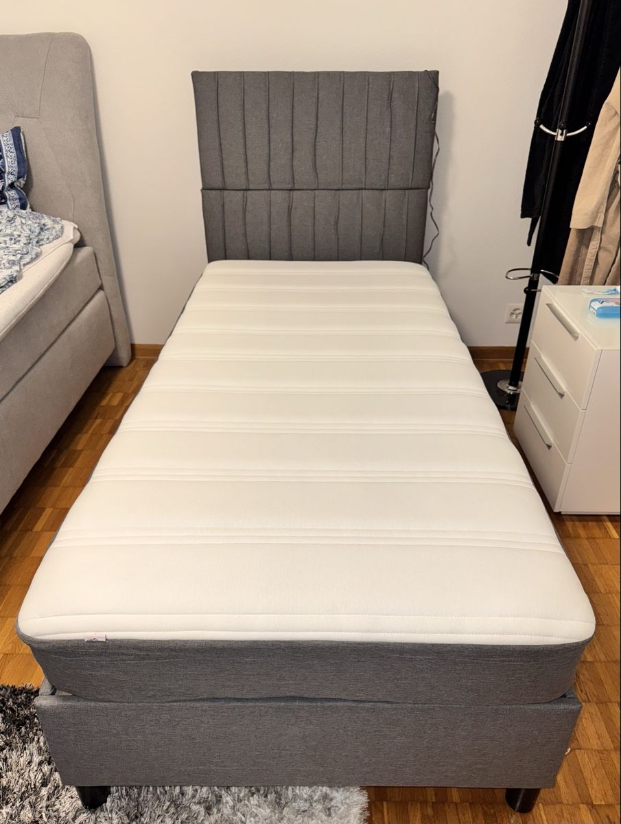 Letti: Modernes Boxspringbett grau 90x200cm mit LED Beleuchtung – Nuovo (secondo la descrizione) da Aesch BL venduto da Bet91 4