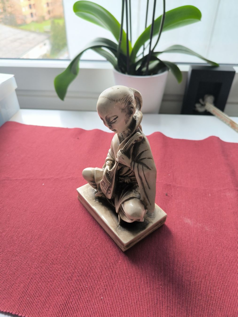 Statuette: Antike Figur, sitzender Mann mit Instrument – Usato da Zürich venduto da protea59 1