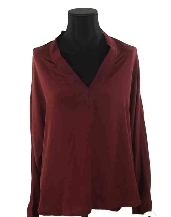 Pull femme rouge col rond à volant motif vichy – Shop