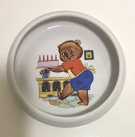 Porzellan Kinderteller Langenthal 1982 farbiges Bären Dekor