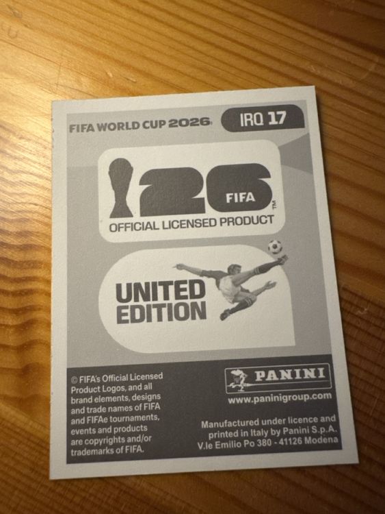 Sticker FIFA World Cup 2026 Osama Rashid Irak Panini (D'occasion) à ...