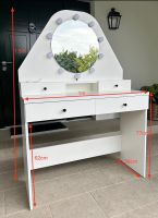 Schminktisch Weiss mit Spiegel und Beleuchtung 100cm Breite