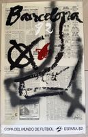 🟡Fussball WM 1982 - ESPANA Barcelona ORIGINAL Poster Litho