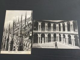 Milano, 2 antike Postkarten, ca 120 Jahre alt