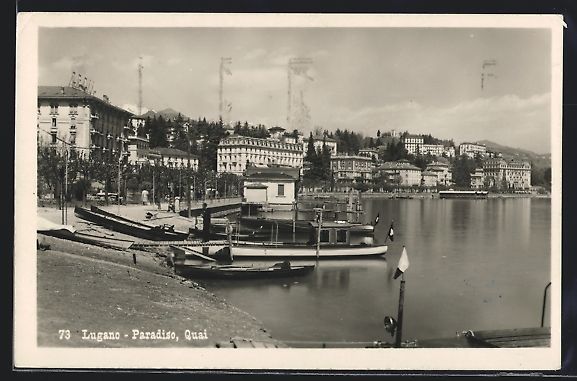 Cartes postales: AK Lugano-Paradiso, Quai, 1929 – D'occasion à Berlin par bartko-reher