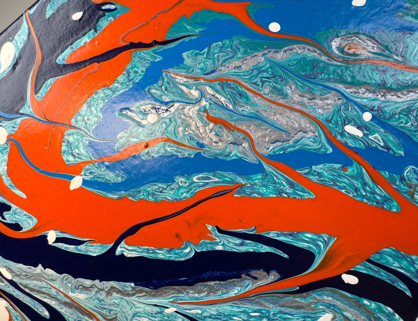 Gemälde: Acryl-Flüssigmalerei, Sechseck – Gebraucht aus Schlieren von MayaSheng1983 1
