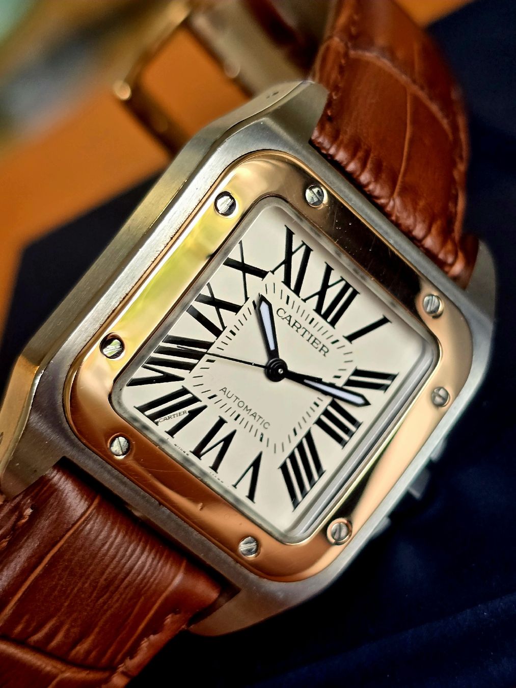Cartier Orologi: Cartier Santos 100 Medium Automatic – Usato da Basel venduto da TimelessWanderer