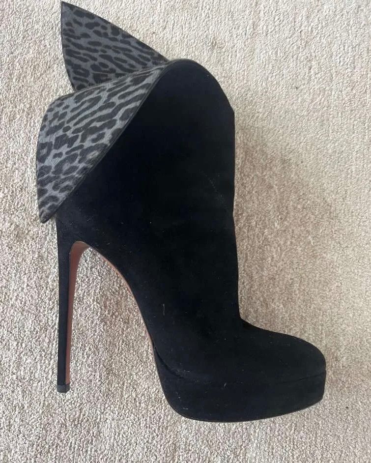 Alaia Scarpe da donna: Alaia Ankle Boot, Leoparden Muster, Gr. 39, schwarz – Nuovo (secondo la descrizione) da Triesen venduto da atos87