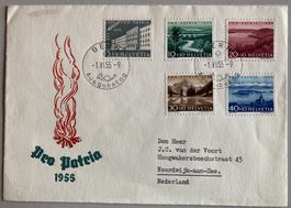 FDC Pro Patria 1955 illustriert P3 ET BERN, SBK 75 Fr.