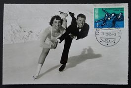 Nr. 438 auf Maximumkarte Ersttag, Eiskunstlaufen Davos 1965