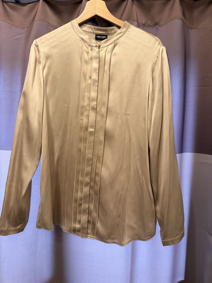 Gerry Weber Camicette: Neu Gerry Weber echte 100% Seidenbluse, Gr. 40, Gold – Nuovo e nell'imballaggio originale da Walde AG venduto da Hanutta