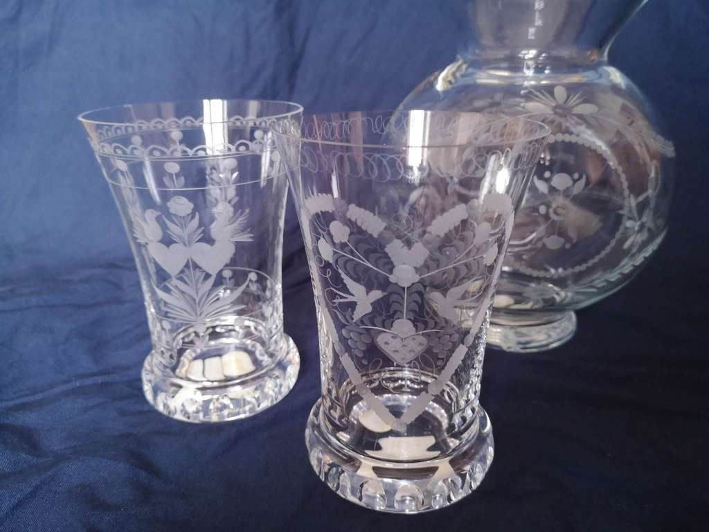 Bicchieri: Vase et verres faites-a-la-main – Usato da Bern venduto da masgarro 2