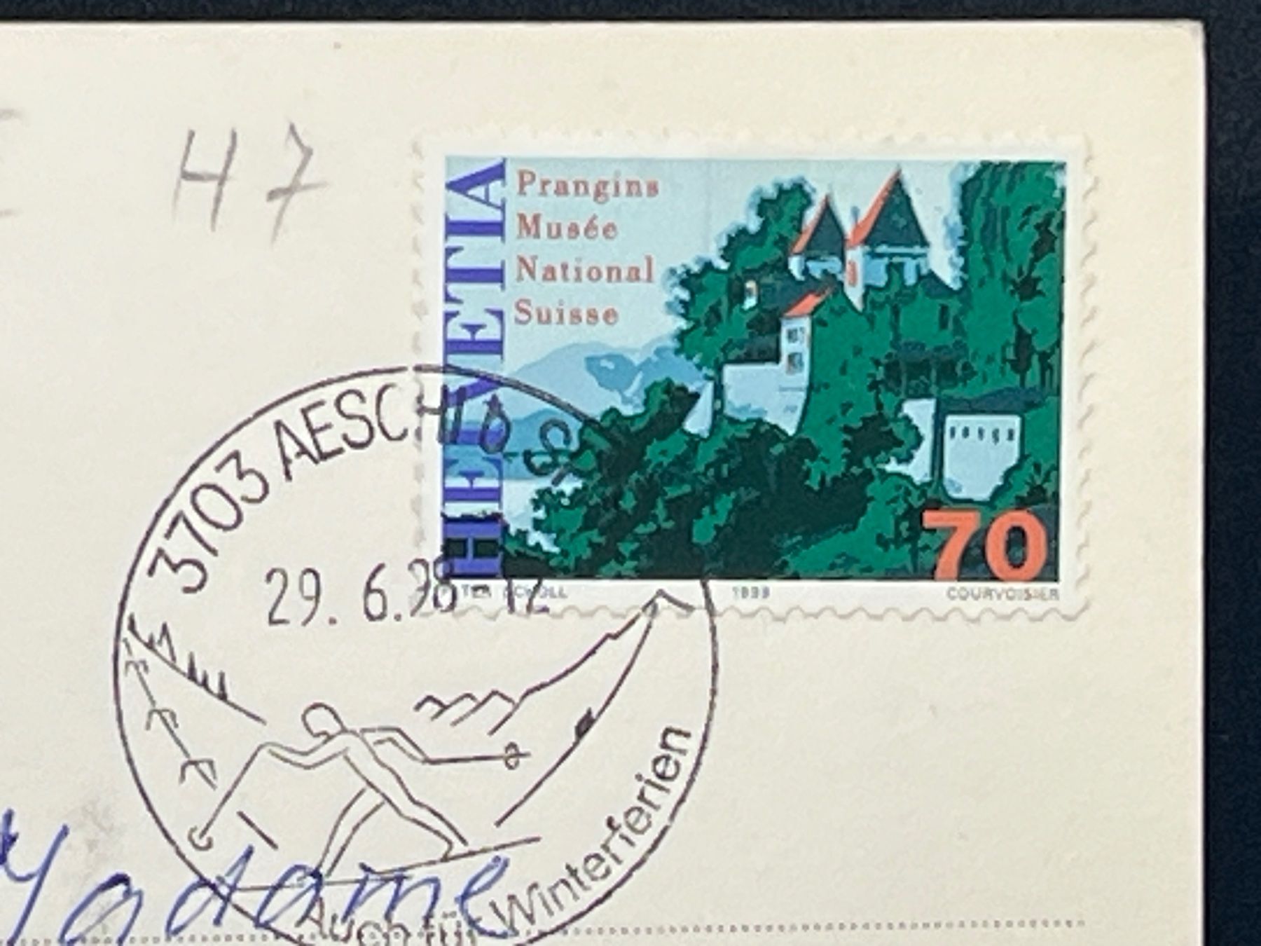 Cartoline postali: Hotel-Rest. Baumgarten, Aeschi/Spiez – Usato da Widnau venduto da Brusi9 1
