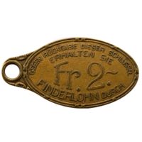 Schlüssel-Marke Kusterer 2 Fr. Zürich