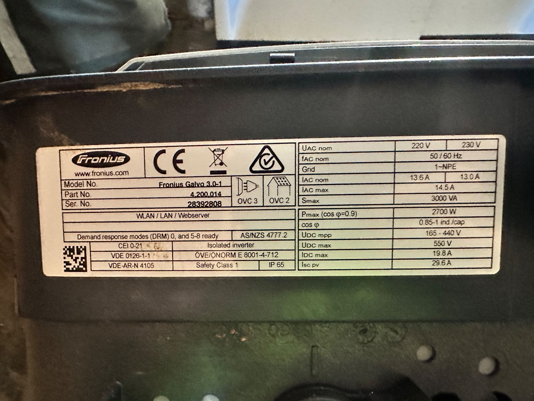 Fronius Inverter: Fronius Galvo 3.0-1 – Usato da Rüti ZH venduto da Osi99 1