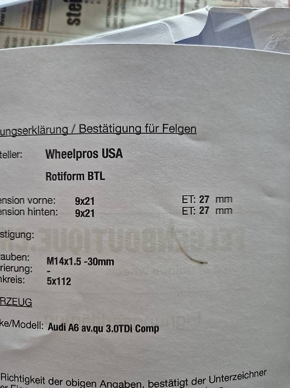 Pneumatici & Ruote complete: 1 Satz Rotiform BTL Audi A6 4g  – Usato da Riedt b. Erlen venduto da deimoe 3