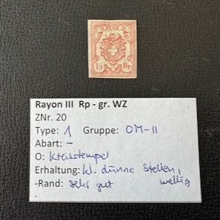 Tutti i francobolli: Rayon III 1852, gestempelt, geprüft – Usato da Stallikon venduto da HILDECH1
