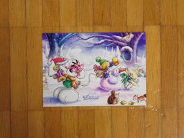 Diddl Postkarte Diddl mit Schneemann